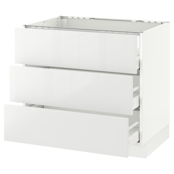 SEKTION / MAXIMERA Armoire inf tbl cui/3 faces/3 tir, blanc/Ringhult blanc, 36x24x30 "