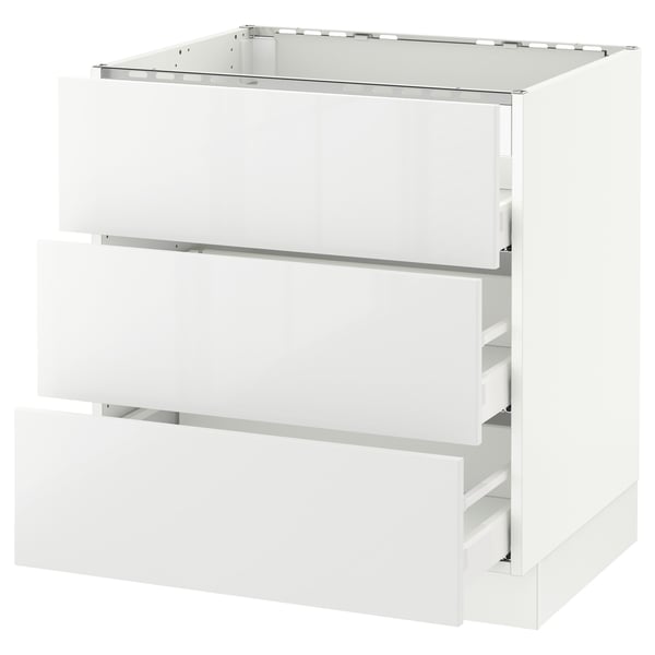 SEKTION / MAXIMERA Armoire inf tbl cui/3 faces/3 tir, blanc/Ringhult blanc, 30x24x30 "