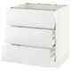 SEKTION / MAXIMERA Armoire inf tbl cui/3 faces/3 tir, blanc/Ringhult blanc, 30x24x30 "