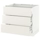 SEKTION / MAXIMERA Armoire inf tbl cui/3 faces/3 tir, blanc/Veddinge blanc, 36x24x30 "