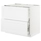 SEKTION / MAXIMERA Armoire inf tbl cuis/2faces/3tir, blanc/Axstad blanc mat, 36x24x30 "
