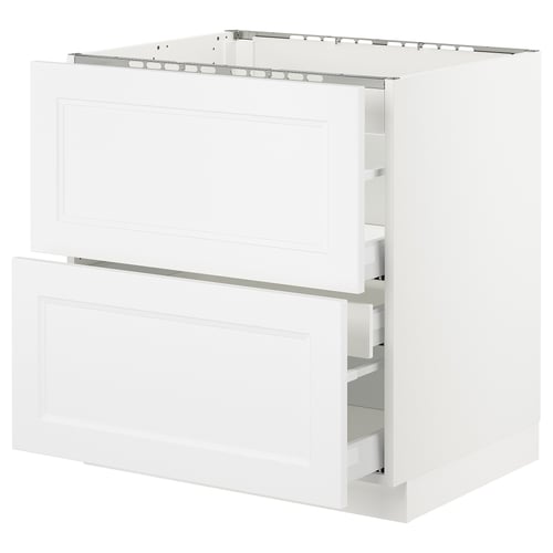 SEKTION / MAXIMERA Armoire inf tbl cuis/2faces/3tir, blanc/Axstad blanc mat, 30x24x30 "