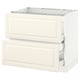 SEKTION / MAXIMERA Armoire inf tbl cuis/2faces/3tir, blanc/Bodbyn blanc cassé, 36x24x30 "