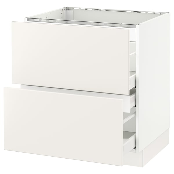 SEKTION / MAXIMERA Armoire inf tbl cuis/2faces/3tir, blanc/Veddinge blanc, 30x24x30 "