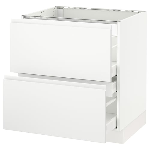 SEKTION / MAXIMERA Armoire inf tbl cuis/2faces/3tir, blanc/Voxtorp blanc mat, 30x24x30 "