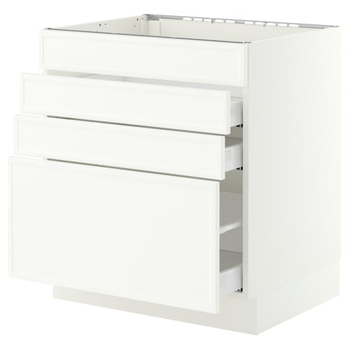 SEKTION / MAXIMERA Armoire inf tbl cuis/4f/3t, blanc/Aspudden blanc mat, 30x24x30 "