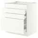 SEKTION / MAXIMERA Armoire inf tbl cuis/4f/3t, blanc/Aspudden blanc mat, 30x24x30 "