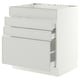 SEKTION / MAXIMERA Armoire inf tbl cuis/4f/3t, blanc/Aspudden gris clair, 30x24x30 "