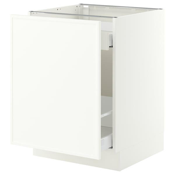 SEKTION / MAXIMERA Armoire inf tri/1 pte, blanc/Aspudden blanc mat, 24x24x30 "