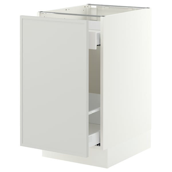 SEKTION / MAXIMERA Armoire inf tri/1 pte, blanc/Aspudden gris clair, 18x24x30 "