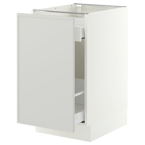SEKTION / MAXIMERA Armoire inf tri/1 pte, blanc/Aspudden gris clair, 18x24x30 "