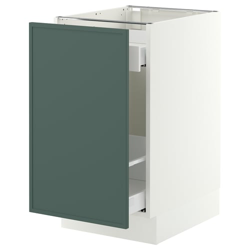 SEKTION / MAXIMERA Armoire inf tri/1 pte, blanc/Aspudden gris-vert foncé, 18x24x30 "