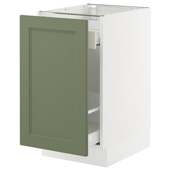 SEKTION / MAXIMERA Armoire inf tri/1 pte, blanc/Axstad gris-vert, 18x24x30 "