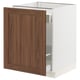 SEKTION / MAXIMERA Armoire inf tri/1 pte, blanc Enköping/brun effet noyer, 24x24x30 "