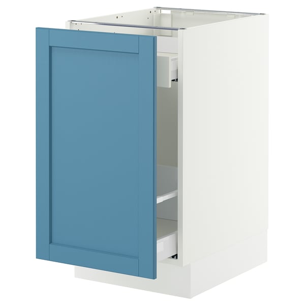SEKTION / MAXIMERA Armoire inf tri/1 pte, blanc/Lerhyttan bleu, 18x24x30 "