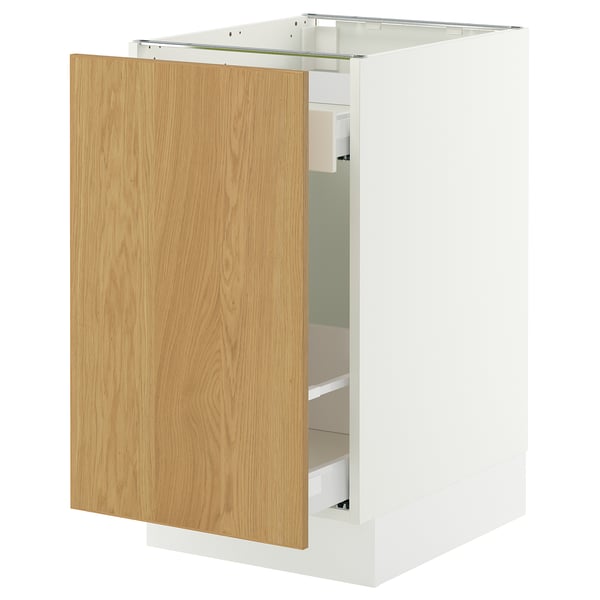SEKTION / MAXIMERA Armoire inf tri/1 pte, blanc/Sinarp chêne plaqué, 18x24x30 "