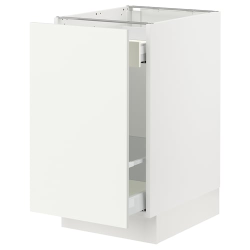 SEKTION / MAXIMERA Armoire inf tri/1 pte, blanc/Vallstena blanc, 18x24x30 "