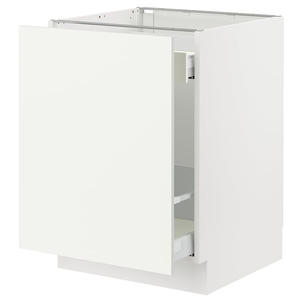 SEKTION / MAXIMERA Armoire inf tri/1 pte, blanc/Vallstena blanc, 24x24x30 "