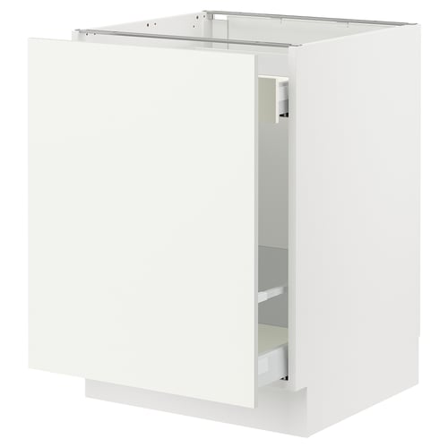 SEKTION / MAXIMERA Armoire inf tri/1 pte, blanc/Vallstena blanc, 24x24x30 "