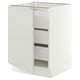 SEKTION / MAXIMERA Armoire inférieure 1 pte/3 tir, blanc/Aspudden gris clair, 24x24x30 "