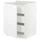 SEKTION / MAXIMERA Armoire inférieure 1 pte/3 tir, blanc/Axstad blanc mat, 24x24x30 "