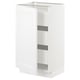 SEKTION / MAXIMERA Armoire inférieure 1 pte/3 tir, blanc/Axstad blanc mat, 18x15x30 "