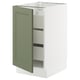 SEKTION / MAXIMERA Armoire inférieure 1 pte/3 tir, blanc/Axstad gris-vert, 18x24x30 "