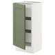 SEKTION / MAXIMERA Armoire inférieure 1 pte/3 tir, blanc/Axstad gris-vert, 15x15x30 "