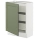 SEKTION / MAXIMERA Armoire inférieure 1 pte/3 tir, blanc/Axstad gris-vert, 24x15x30 "