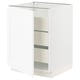 SEKTION / MAXIMERA Armoire inférieure 1 pte/3 tir, blanc Enköping/blanc effet bois, 24x24x30 "