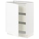 SEKTION / MAXIMERA Armoire inférieure 1 pte/3 tir, blanc Enköping/blanc effet bois, 24x15x30 "
