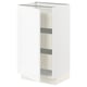 SEKTION / MAXIMERA Armoire inférieure 1 pte/3 tir, blanc Enköping/blanc effet bois, 18x15x30 "