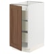 SEKTION / MAXIMERA Armoire inférieure 1 pte/3 tir, blanc Enköping/brun effet noyer, 15x24x30 "