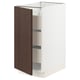SEKTION / MAXIMERA Armoire inférieure 1 pte/3 tir, blanc/Sinarp brun, 15x24x30 "