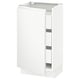 SEKTION / MAXIMERA Armoire inférieure 1 pte/3 tir, blanc/Voxtorp blanc mat, 18x15x30 "