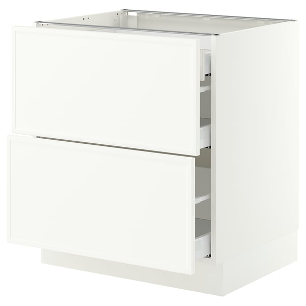 SEKTION / MAXIMERA Armoire inférieure 2 façades/3 tir, blanc/Aspudden blanc mat, 30x24x30 "