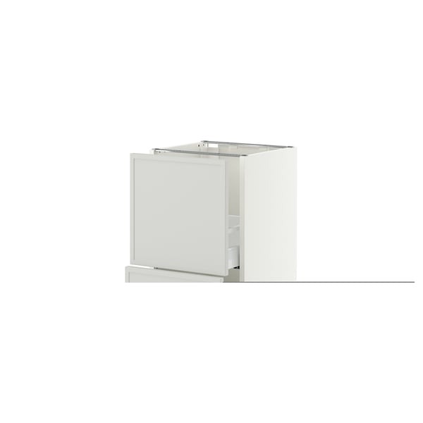 SEKTION / MAXIMERA Armoire inférieure 2 tiroirs, blanc/Aspudden gris clair, 15x15x30 "