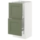 SEKTION / MAXIMERA Armoire inférieure 2 tiroirs, blanc/Axstad gris-vert, 15x15x30 "