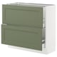 SEKTION / MAXIMERA Armoire inférieure 2 tiroirs, blanc/Axstad gris-vert, 36x15x30 "