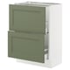 SEKTION / MAXIMERA Armoire inférieure 2 tiroirs, blanc/Axstad gris-vert, 24x15x30 "