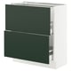 SEKTION / MAXIMERA Armoire inférieure 2 tiroirs, blanc/Havstorp vert profond, 30x15x30 "