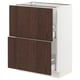SEKTION / MAXIMERA Armoire inférieure 2 tiroirs, blanc/Sinarp brun, 24x15x30 "