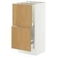SEKTION / MAXIMERA Armoire inférieure 2 tiroirs, blanc/Sinarp chêne plaqué, 15x15x30 "