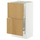 SEKTION / MAXIMERA Armoire inférieure 2 tiroirs, blanc/Sinarp chêne plaqué, 18x15x30 "