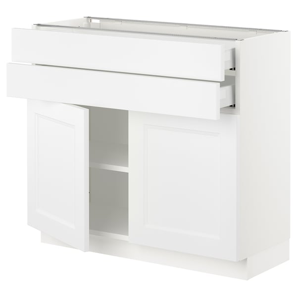 SEKTION / MAXIMERA Armoire inférieure 2portes/2tiroirs, blanc/Axstad blanc mat, 36x15x30 "