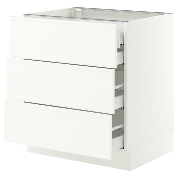 SEKTION / MAXIMERA Armoire inférieure 3 faces/4tiroirs, blanc/Aspudden blanc mat, 30x24x30 "