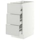 SEKTION / MAXIMERA Armoire inférieure 3 faces/4tiroirs, blanc/Aspudden gris clair, 15x24x30 "