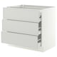 SEKTION / MAXIMERA Armoire inférieure 3 faces/4tiroirs, blanc/Aspudden gris clair, 36x24x30 "