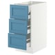 SEKTION / MAXIMERA Armoire inférieure 3 faces/4tiroirs, blanc/Lerhyttan bleu, 15x24x30 "