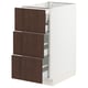 SEKTION / MAXIMERA Armoire inférieure 3 faces/4tiroirs, blanc/Sinarp brun, 15x24x30 "